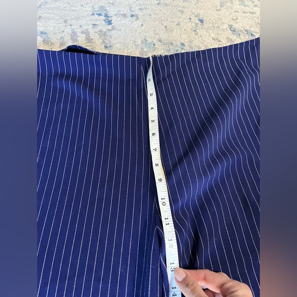 Reformation pin stripe pull on wide leg pant trouser size 12 - Picture 3 of 7